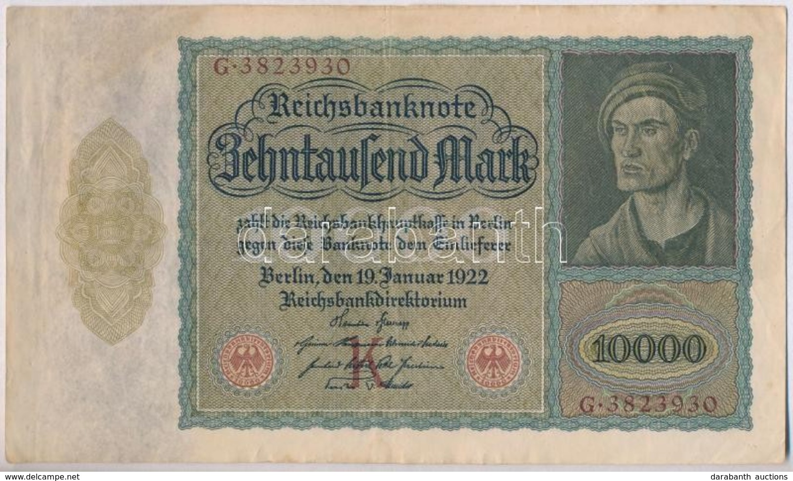 Németország / Weimari Köztársaság 1923. 10.000M (2xklf) T:III
Germany / Weimar Republic 1922. 10.000 Mark (2xdiff) C:F - Zonder Classificatie