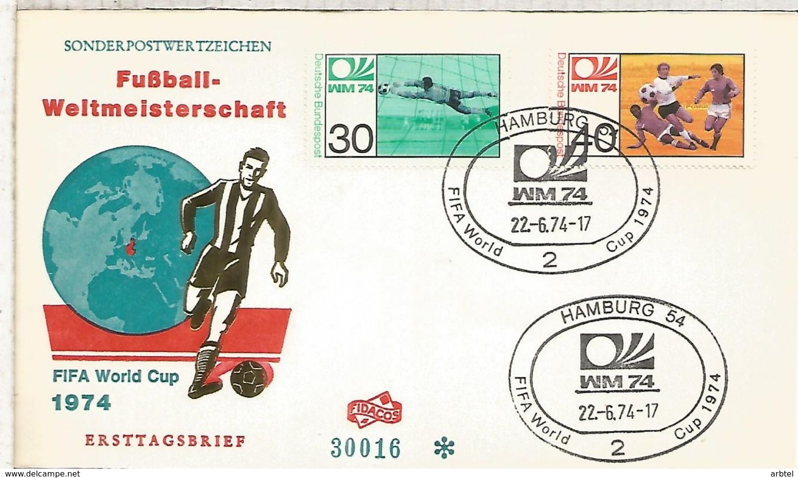 ALEMANIA HAMBURG 1974 COPA MUNDIAL DE FUTBOL FIFA FOOTBALL WORLD CUP - 1974 – Germania Ovest