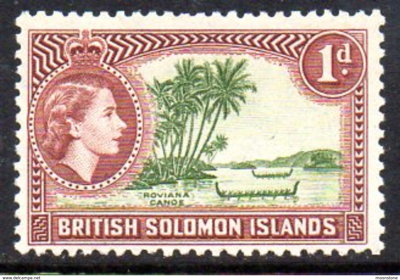 Solomon Islands 1956-63 1d Roviana Canoe Definitive, Hinged Mint, SG 83 (B) - Salomonen (...-1978)