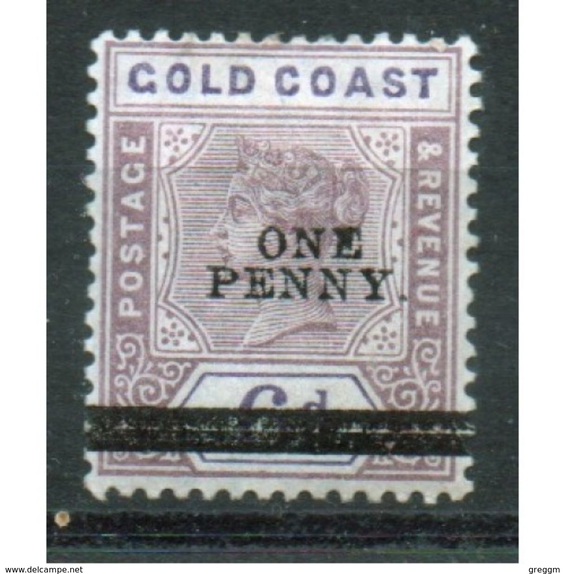 Gold Coast Queen Victoria 1d Overprint On 6d  Stamp.  This Stamp Was First Issued In 1901 And Is In Mounted Mint - Gold Coast (...-1957)