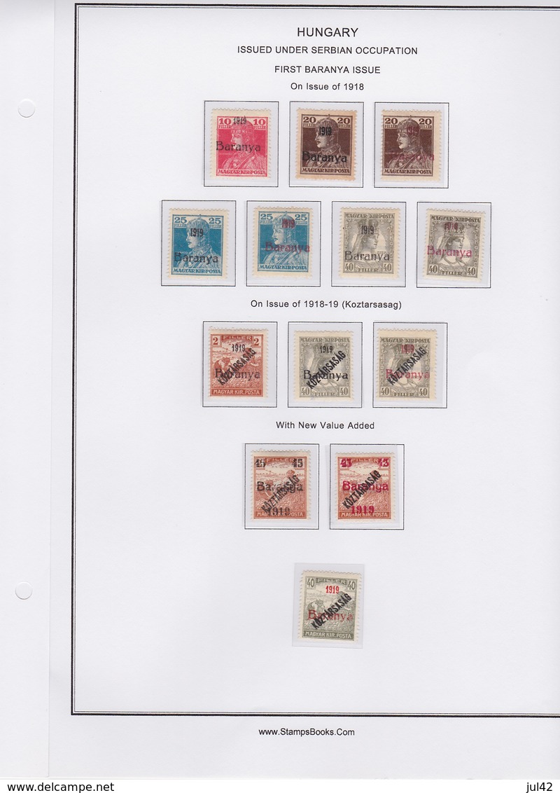 1919 First Baranya Issue Complete Incl. Postage Due   MH     187 - Nuovi