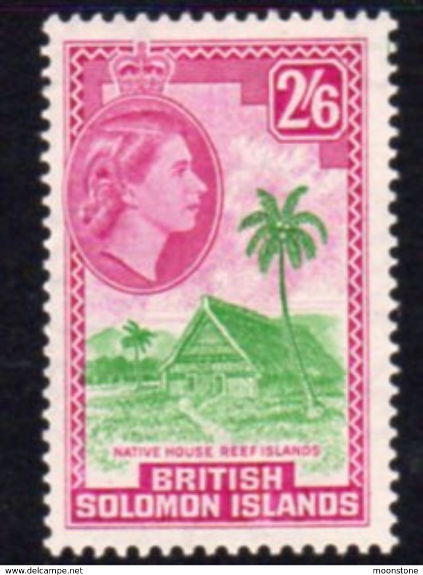 Solomon Islands 1963-4 2/6d Native House Wmk. St. Edward's Crown Definitive, MNH, SG 111 (B) - Salomonen (...-1978)