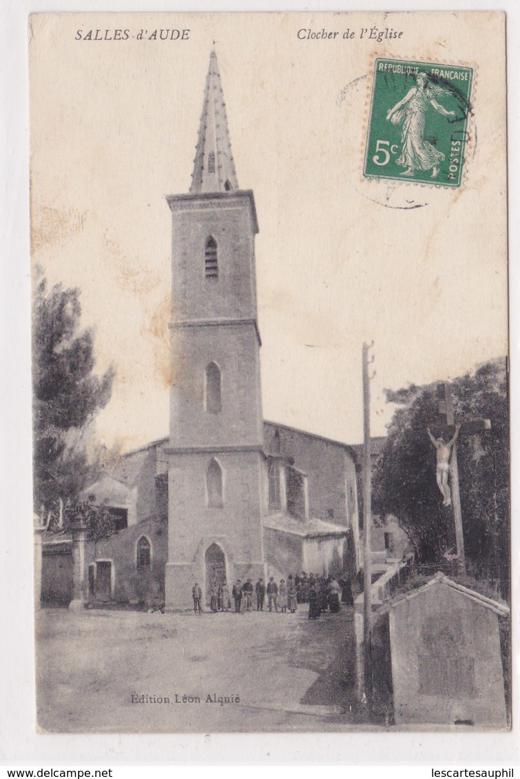 Salles D Aude Clocher De L Eglise Animée - Salleles D'Aude