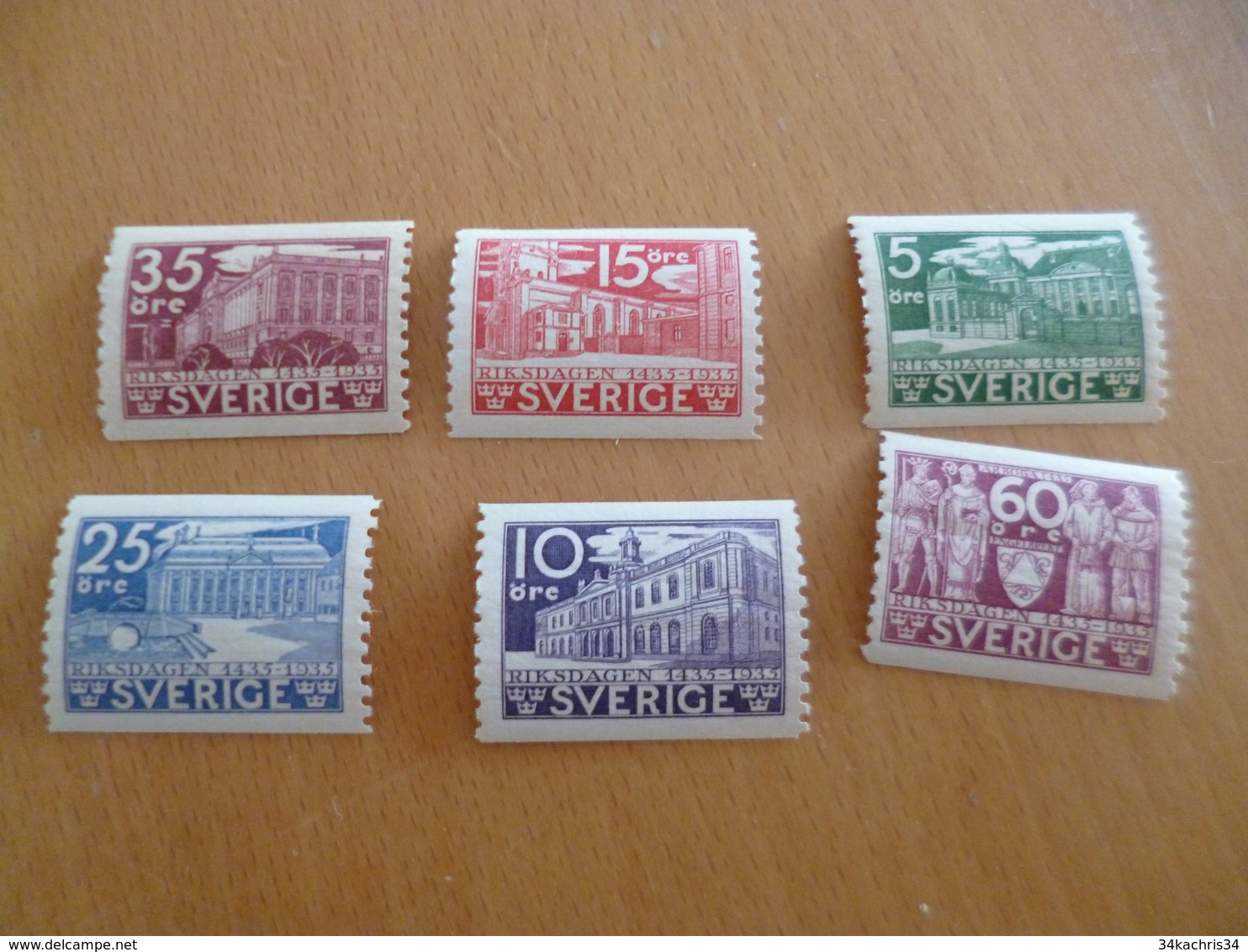 Suède Sverige  Neuf Sans Charnière Mais Adhérences  N°229 à 234 Valeur  65€ - Unused Stamps