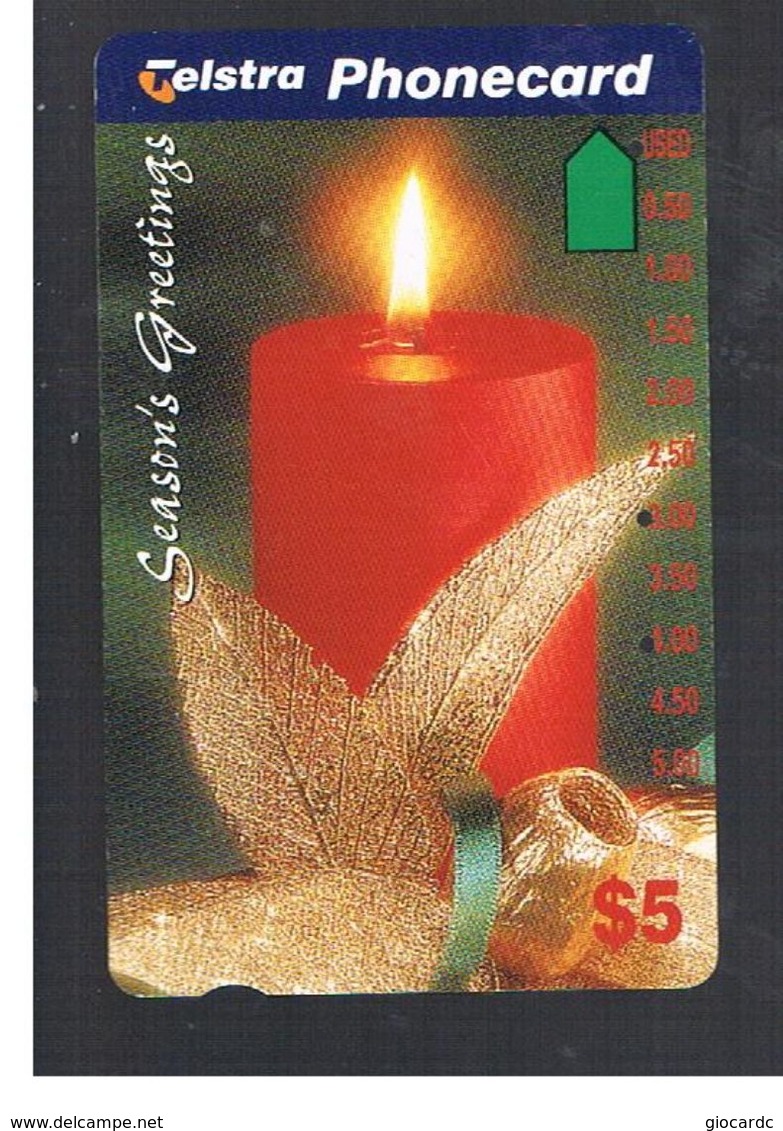 AUSTRALIA -    SEASON'S GREETINGS , CANDLE                 - USED  - RIF.10315 - Saisons