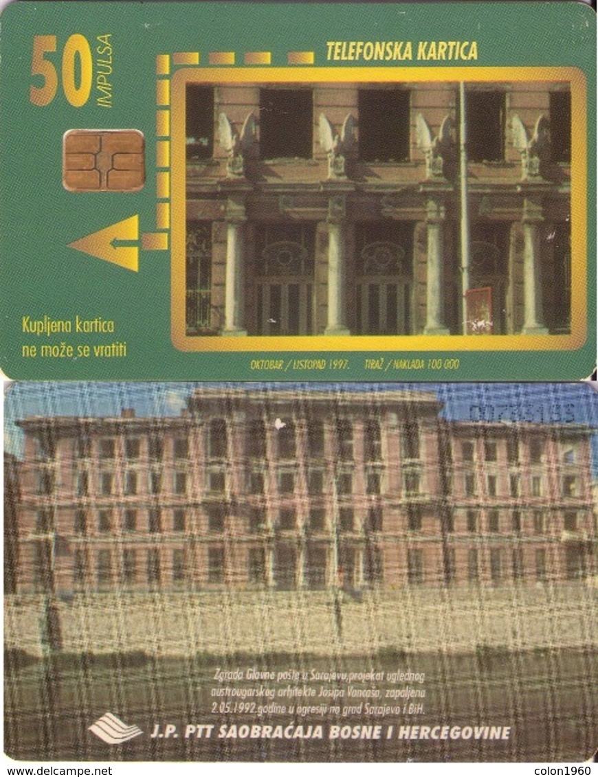 BOSNIA Y HERZEGOVINA. BA-PTT-0009.  Post Office In Sarajevo. 50U. 1997-10. (504) - Bosnie