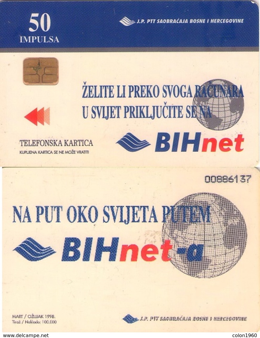 BOSNIA Y HERZEGOVINA. BA-PTT-0014. BIHNET. 50U. 1998-03. (505) - Bosnia