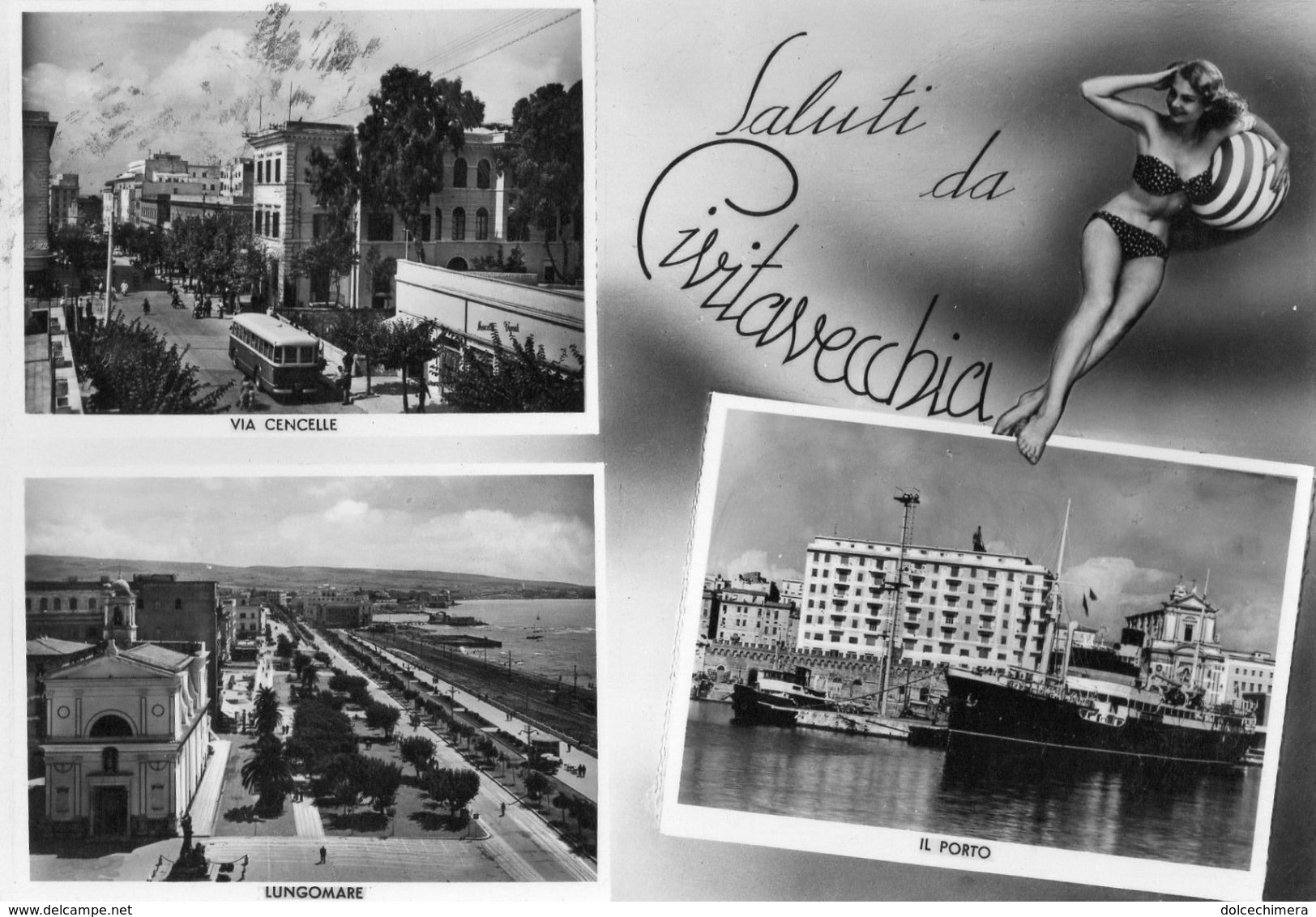 CIVITAVECCHIA-SALUTI DA-1956 - Civitavecchia