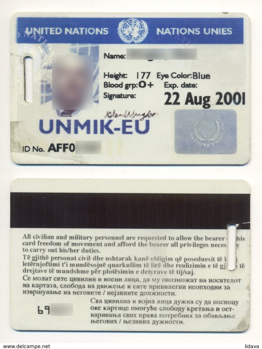 UNITED NATIONS UN ID Card - Sonstige & Ohne Zuordnung