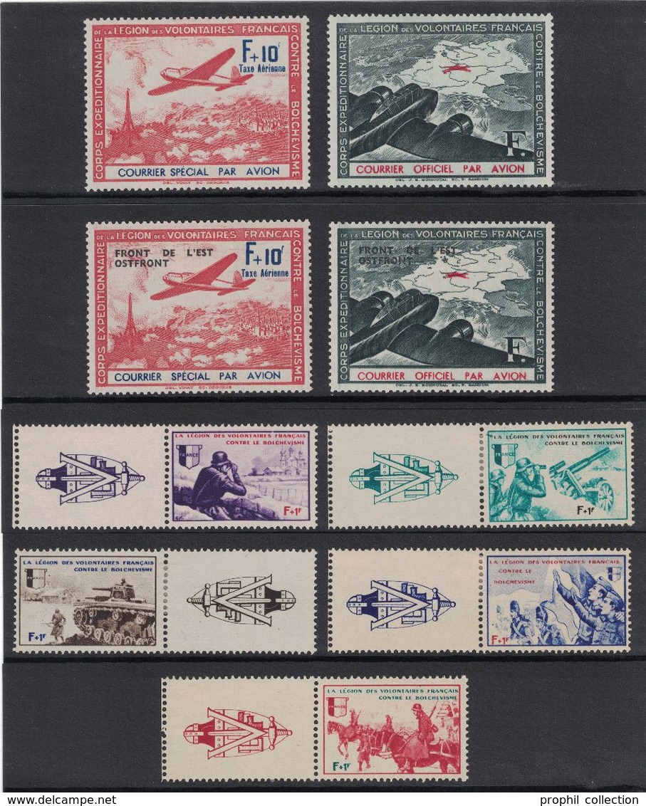 LOT De TIMBRES De La LVF N° 2 à 10 NEUF * / LEGION Des VOLONTAIRES FRANÇAIS CONTRE Le BOLCHEVISME - Kriegsmarken