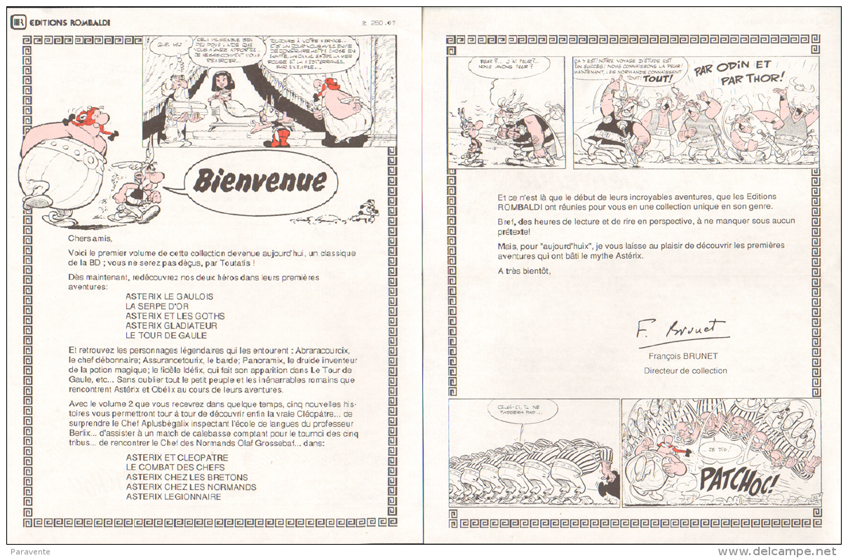 ASTERIX : Lettre ROMBALDI - Objets Publicitaires