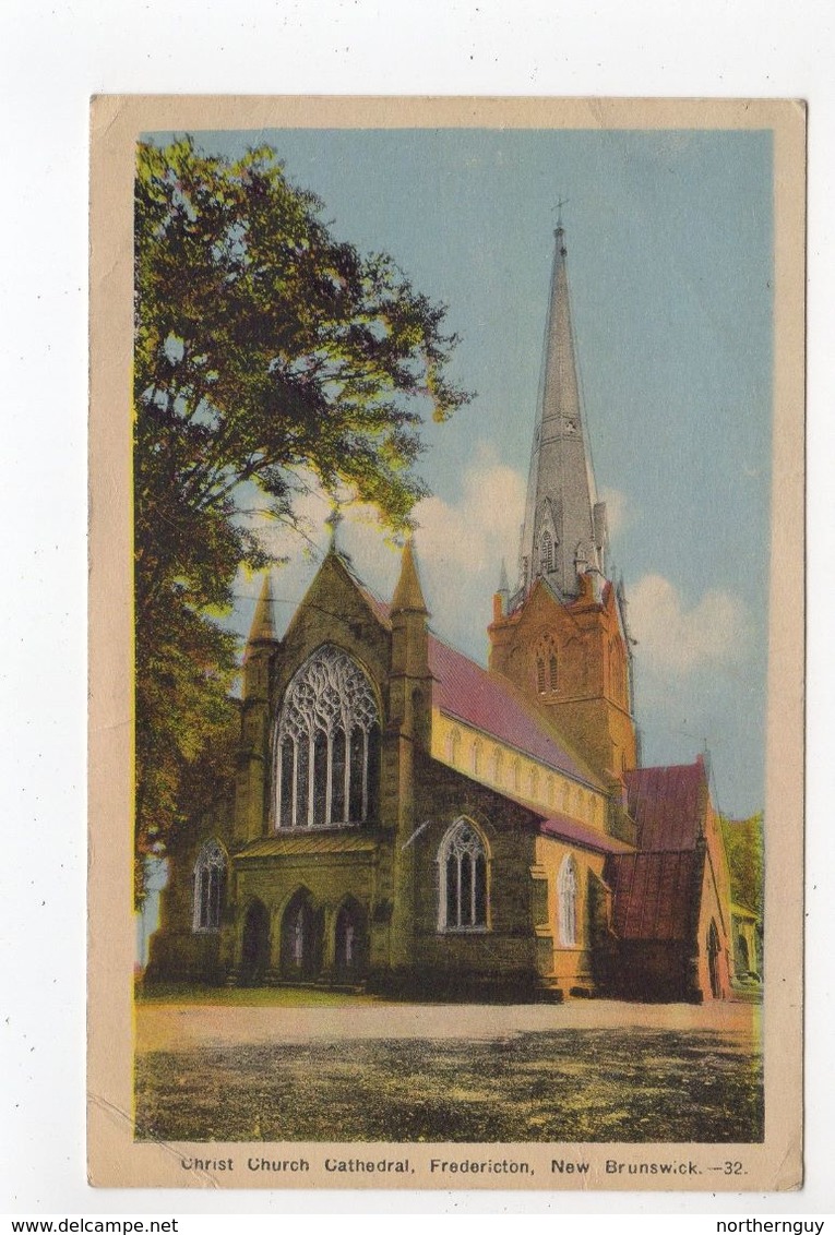 FREDERICTON, New Brunswick, Canada, Christ Church Cathedral, Old WB PECO Postcard - Fredericton