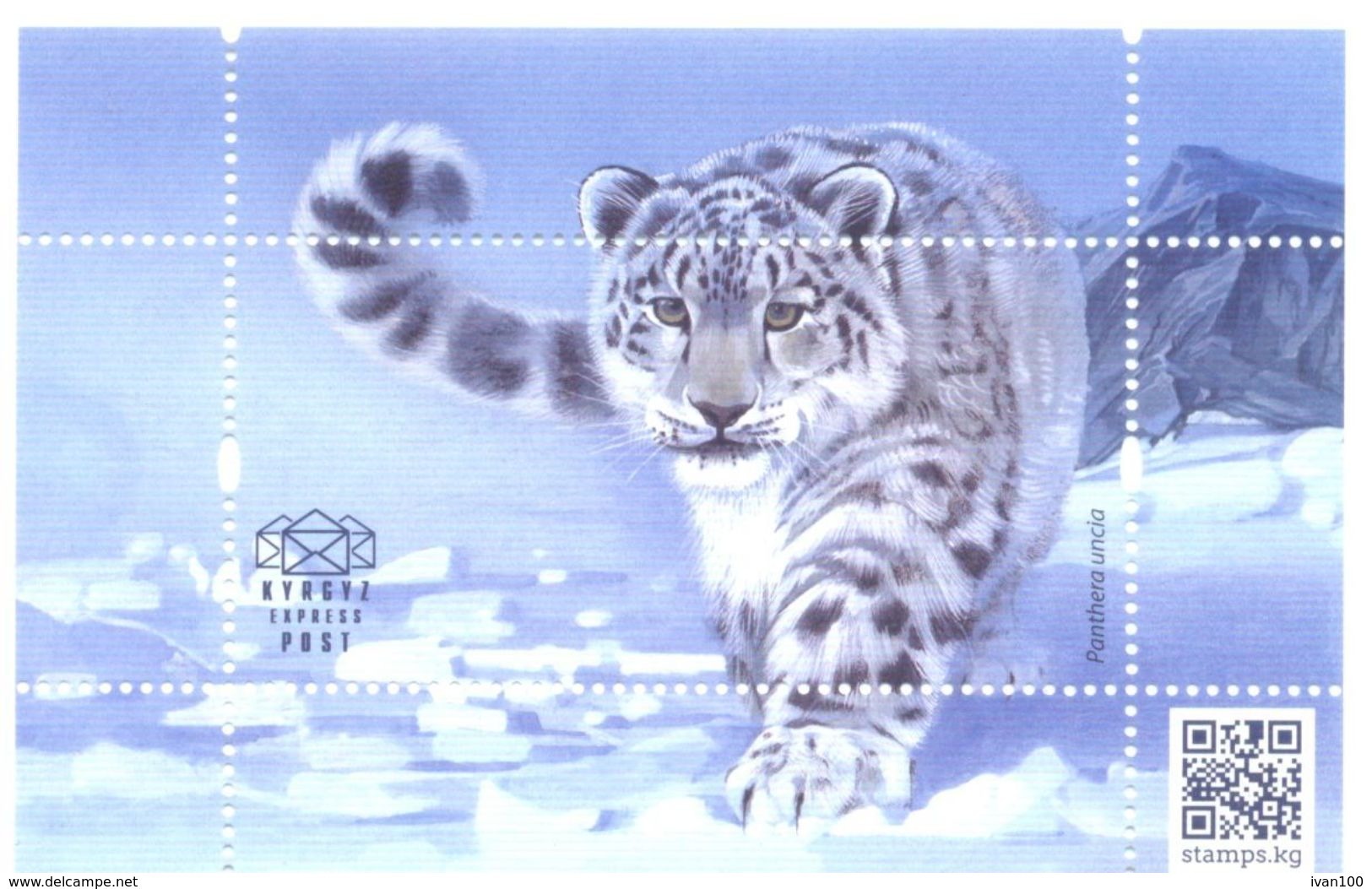 2017. Kyrgyzstan, Snou Leopard, Souvenir From Kyrgyz Express Post, Mint/** - Kirghizstan