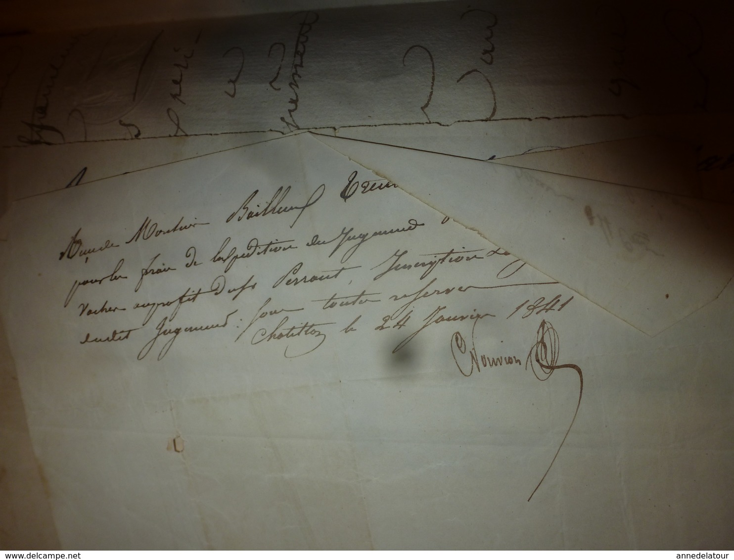 1840 Liasse de manuscrits -> Actes concernant Nicolas Vacher bourrelier à Charrey (21) et Bailleux Aubergiste à Charrey