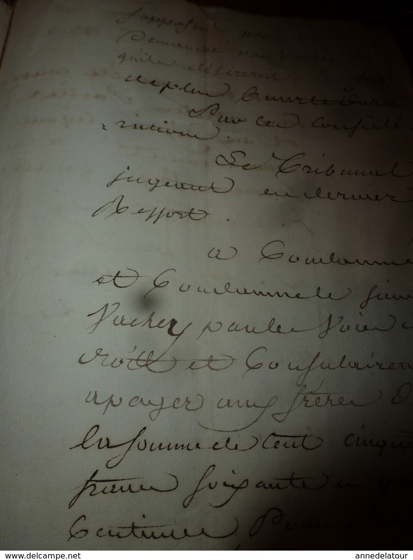 1840 Liasse de manuscrits -> Actes concernant Nicolas Vacher bourrelier à Charrey (21) et Bailleux Aubergiste à Charrey