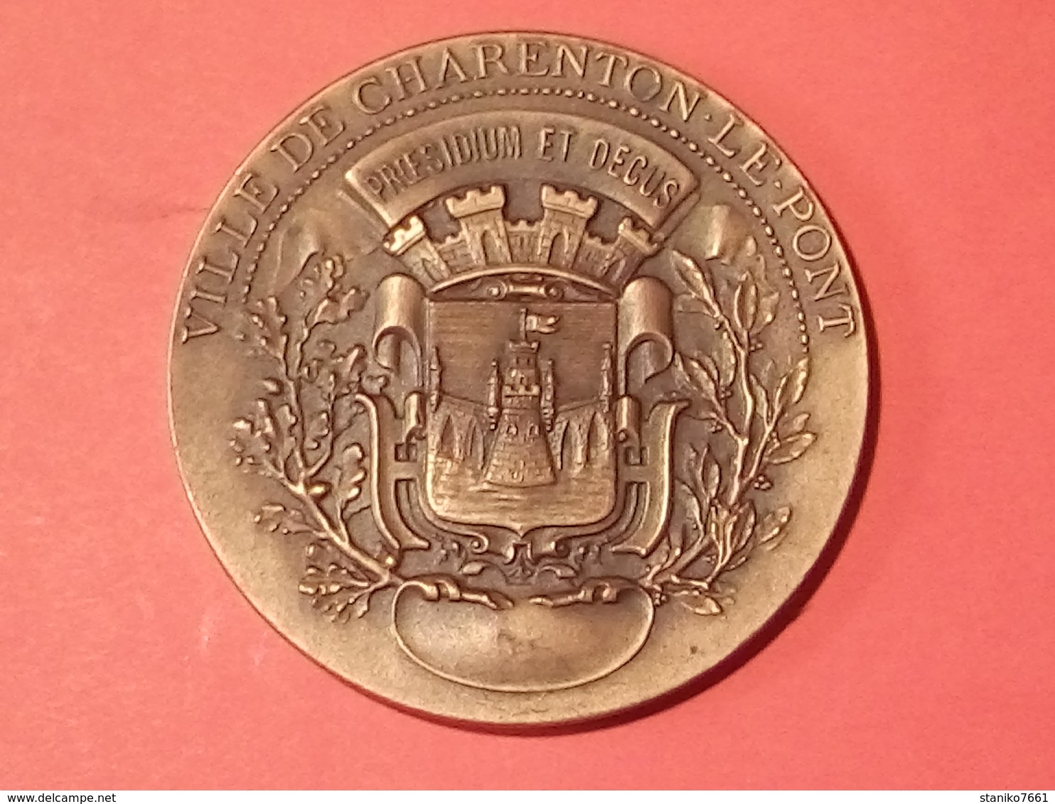 MÉDAILLE VILLE DE CHARENTON LE PONT PAR RIVES EN BRONZE DIA.50 Mm POIDS 51.50 Gr. - Autres & Non Classés