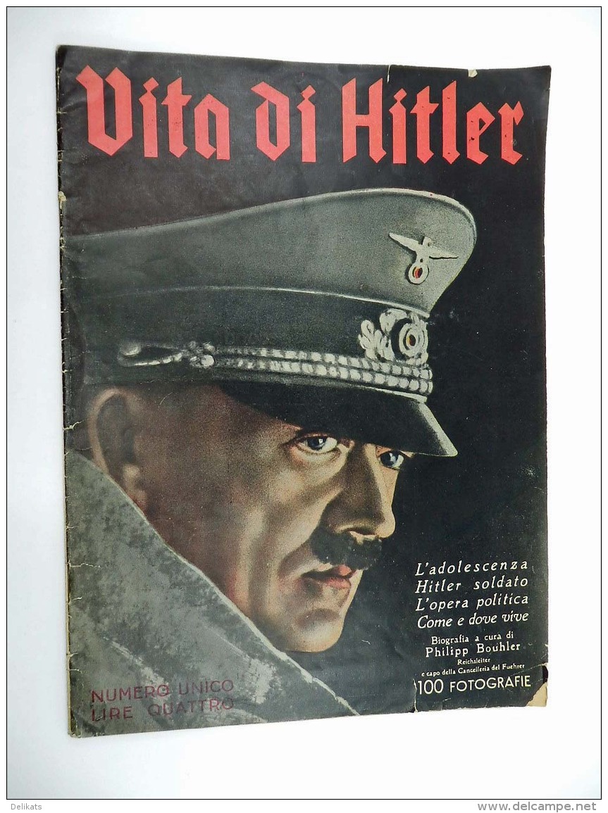 VITA DI HITLER Vecchia Rivista 1941  Nazismo Nazista Nazist - Italiano