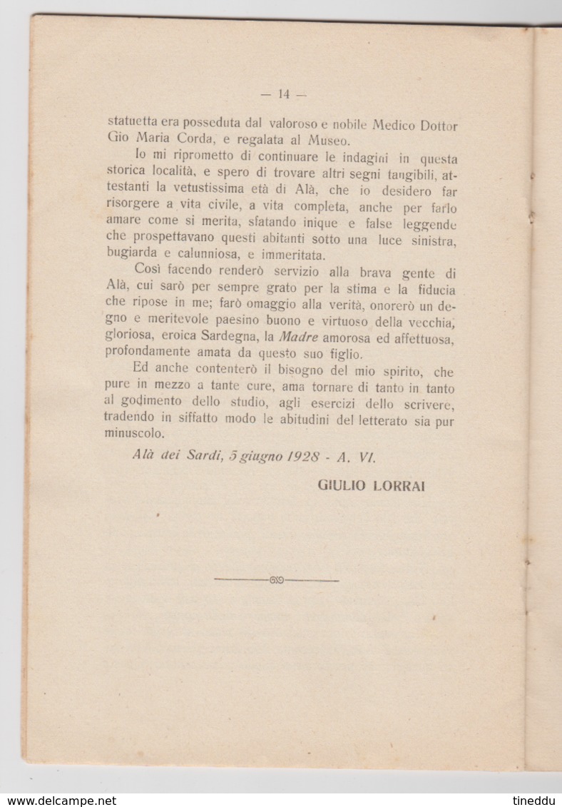 Giulio Lorrai - Alà Dei Sardi (1928). - Old Books