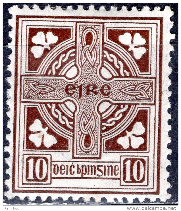 IRELAND 1922 Celtic Cross - 10d - Brown MH - Nuovi