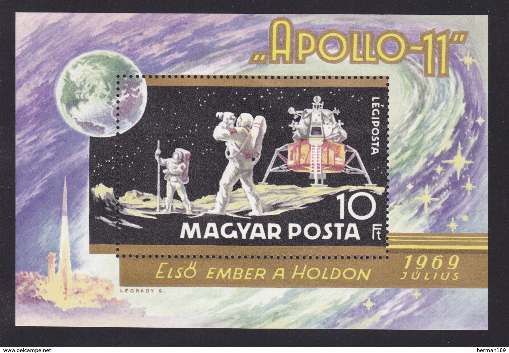 HONGRIE BLOC N°   85 ** MNH Neuf Sans Charnière, TB (CLR259) Cosmos, Apollo 14 - 1971 - Blocs-feuillets