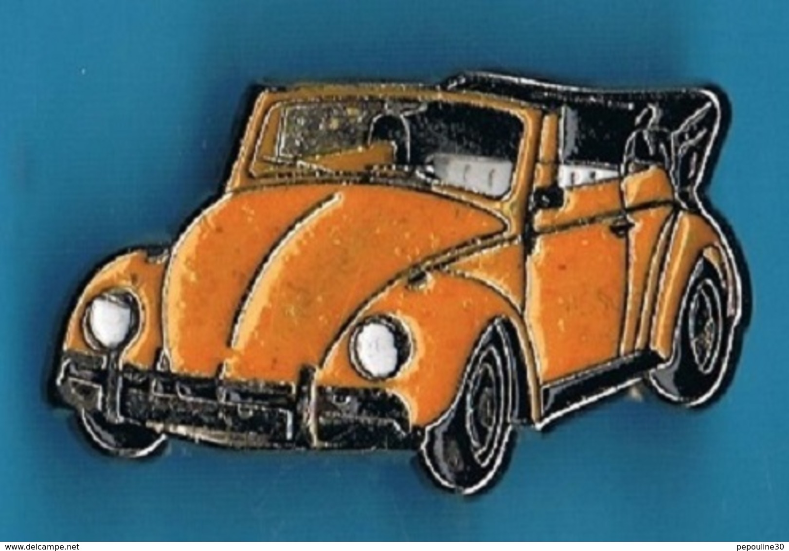 PIN'S //   ** VOLKSWAGEN ** COCCINELLE ** CABRIOLET JAUNE ** . (© Qualité Collectors Série Limitée) - Volkswagen