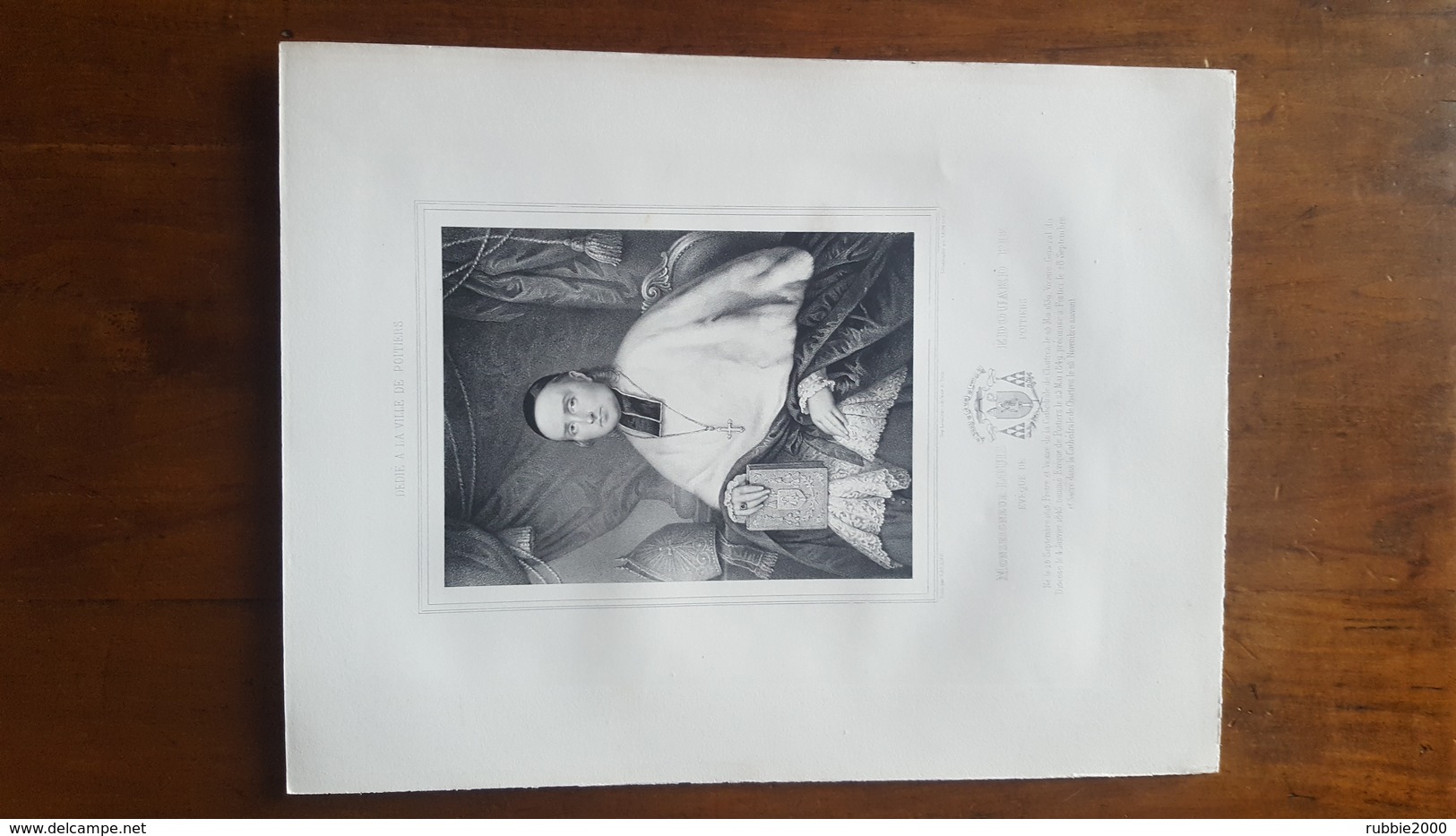 LITHOGRAPHIE MONSEIGNEUR LOUIS EDOUARD PIE EVEQUE DE POITIERS EN 1849 NE EN 1815 VICAIRE A LA CATHEDRALE DE CHARTRES - Religion & Esotérisme