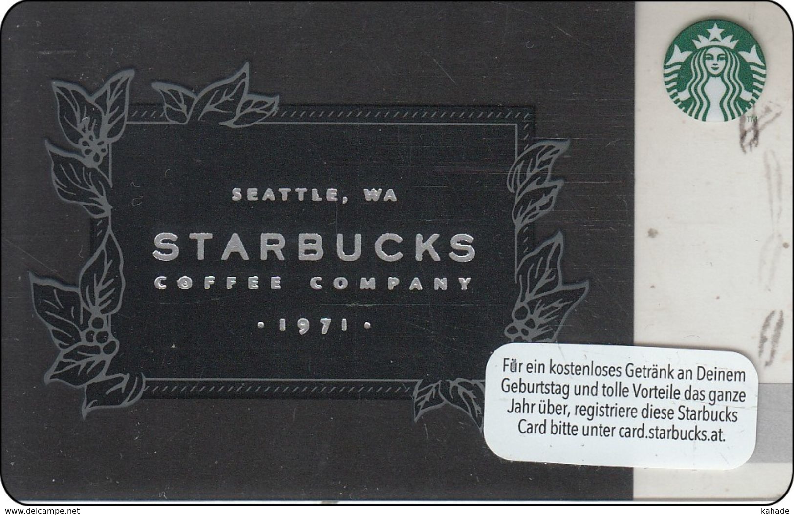 Austria Starbucks Card  Seattle Starbucks  2016 - 0310 - Gift Cards