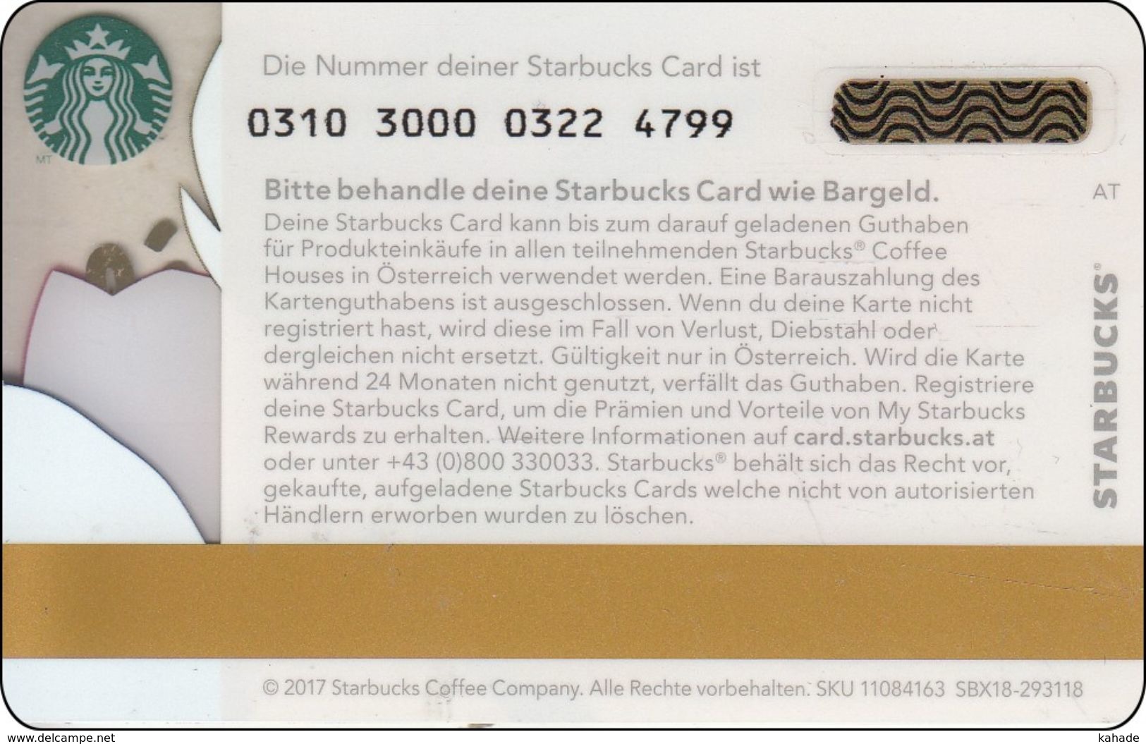 Austria Starbucks Card Valentines  2017 - 0310 - Gift Cards