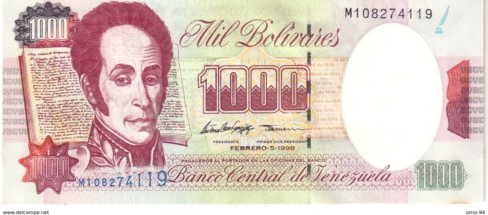 Venezuela P.76c 1000 Bolivares 1998  Unc - Venezuela