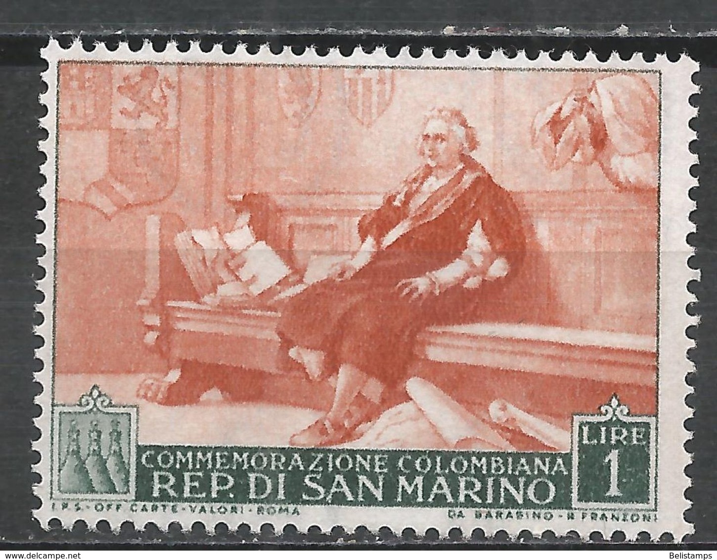 San Marino 1952. Scott #308 (M) Christopher Columbus - Neufs