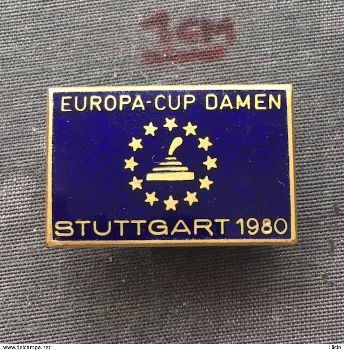 Badge (Pin) ZN006726 - Curling (Eisstockschießen / Kegljanje) Germany Stuttgart European Cup Women 1980 - Winter Sports