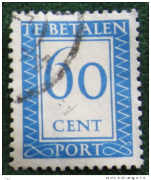 60 Ct Portzegels Postage Due NVPH PORT 101 P101 (Mi Porto 104) 1947-1958 Gestempelt / Used NEDERLAND / NIEDERLANDE - Taxe