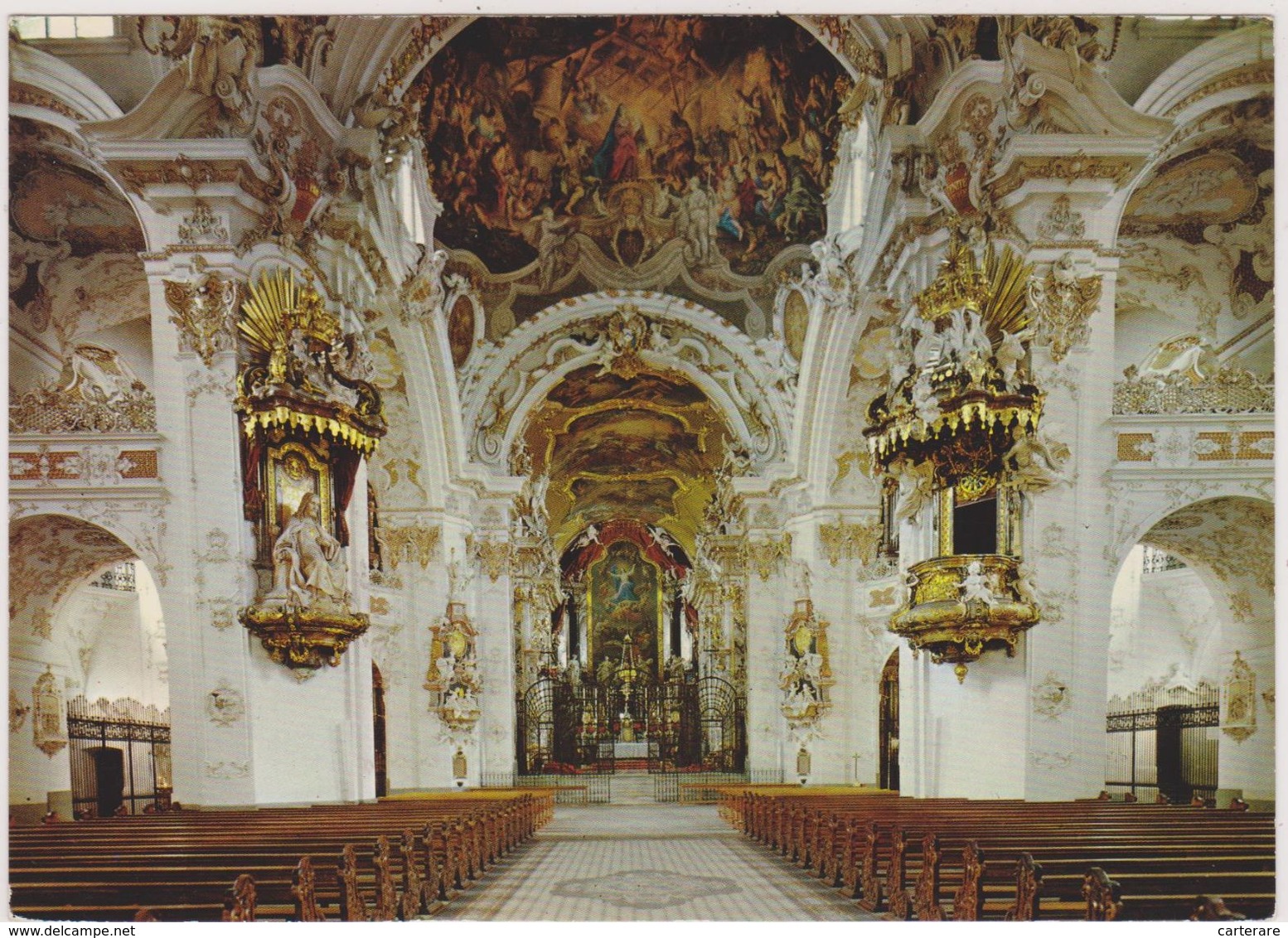 SUISSE,SWITZERLAND,SWISS, HELVETIA,SCHWEIZ,SVIZZERA ,SCHWYZ,EINSIEDELN ,INNERES DER KLOSTERKIRCHE,BANC EN BOIS - Einsiedeln