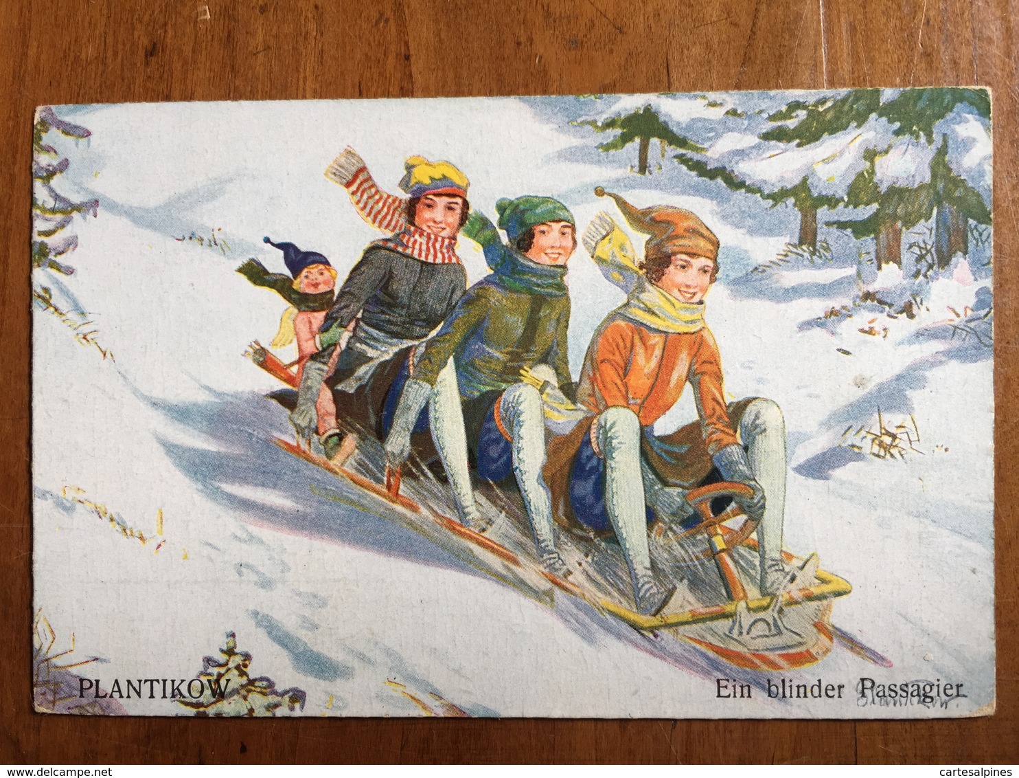 (sports D'hiver, Bobsleigh) Walter PLANTIKOW: Ein Blinder Passagier (l'Amour, Passager Clandestin), 1925. - Winter Sports