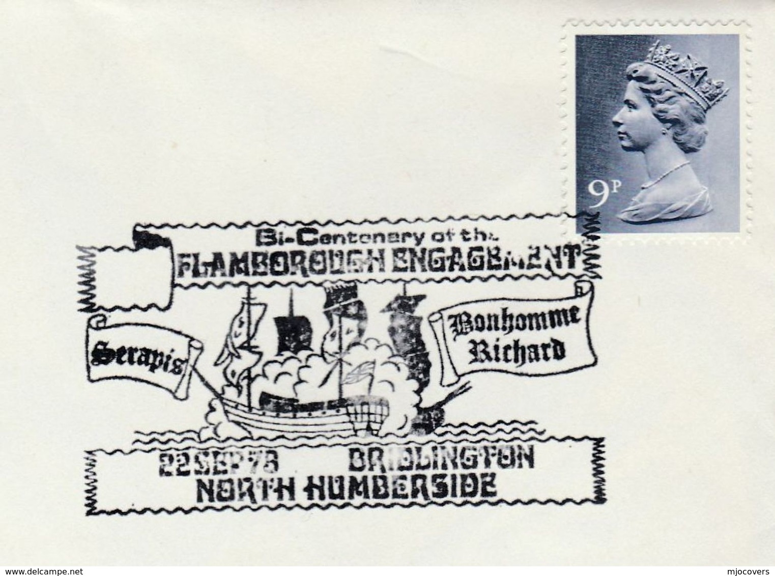 1978 Darlington FLAMBOROUGH BATTLE  Bi Centenary SAILING SHIP EVENT COVER GB Stamps Us Bicentennial - Us Independence