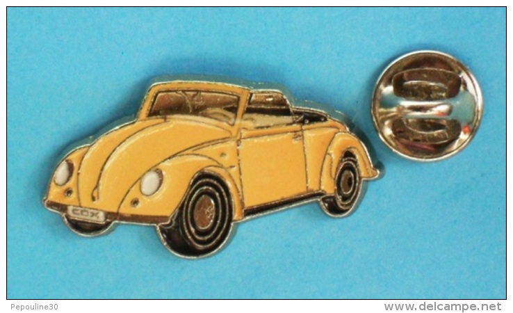 1 PIN'S //   ** WOLKSWAGEN ** COCCINELLE / COX / CABRIOLET ** . (Qualité Collectors Tirage - 500 &copy; QUEBEC) - Volkswagen