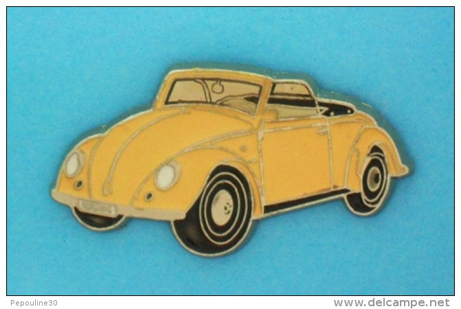 1 PIN'S //   ** WOLKSWAGEN ** COCCINELLE / COX / CABRIOLET ** . (Qualité Collectors Tirage - 500 &copy; QUEBEC) - Volkswagen