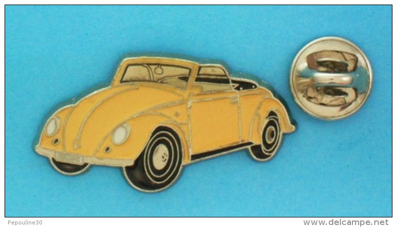 1 PIN'S //   ** WOLKSWAGEN ** COCCINELLE / COX / CABRIOLET ** . (Qualité Collectors Tirage - 500 &copy; QUEBEC) - Volkswagen