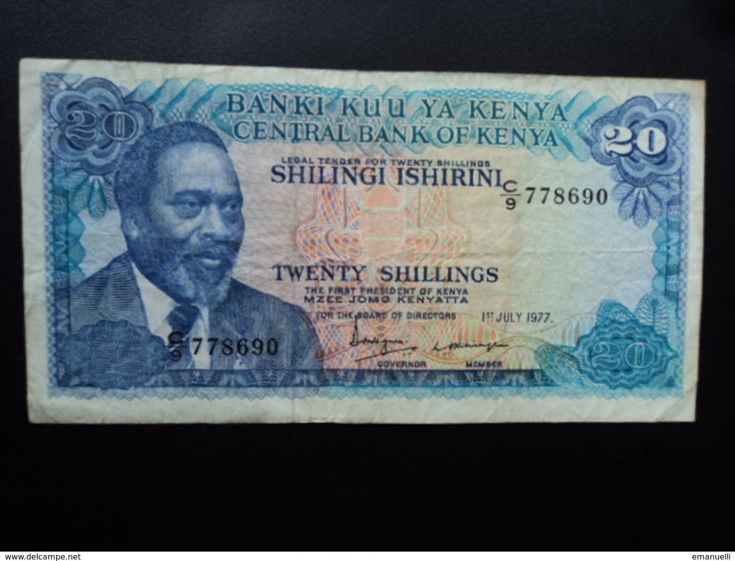 KENYA : 20 SHILINGS  1.7.1977   P 13d     TTB - Kenia