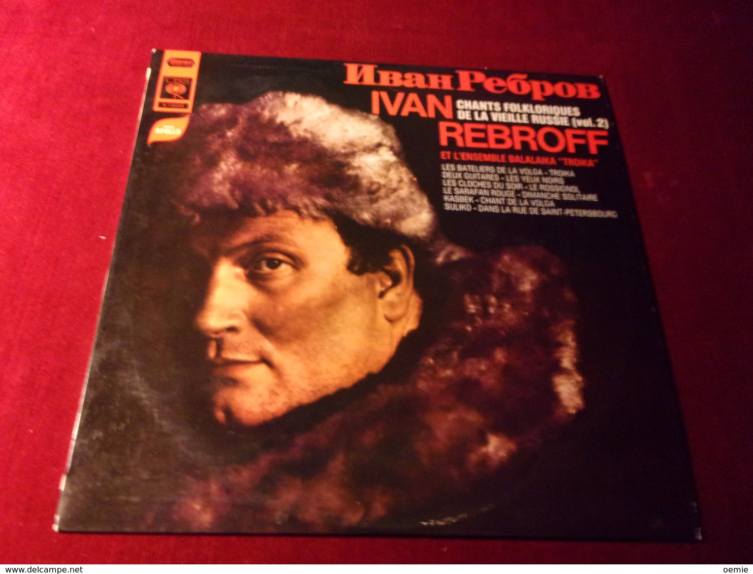 IVAN REBROFF °  AUTOGRAPHE SUR 33 TOURS VINYLE  / CHANTS FOLKLORIQUES DE LA VIEILLE RUSSIE - Autogramme