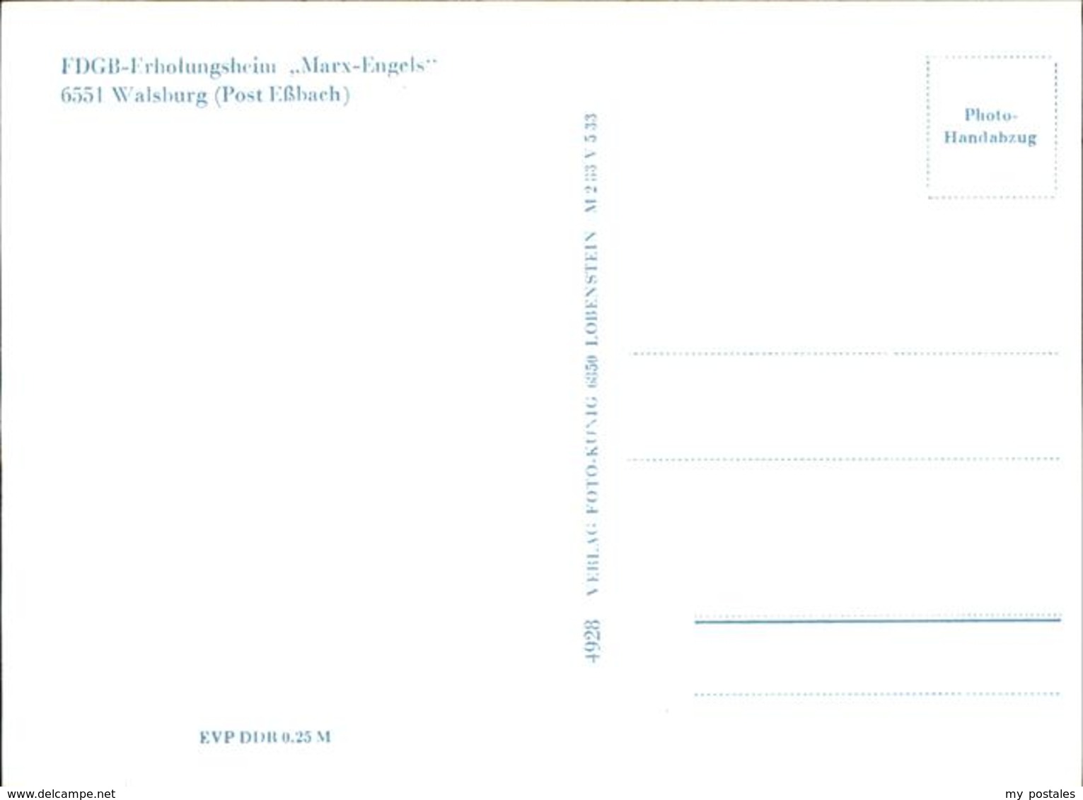 41235344 Walsburg FDGB Wappen Erholungsheim Marx Engels Ziegenrueck Thueringen - Ziegenrück