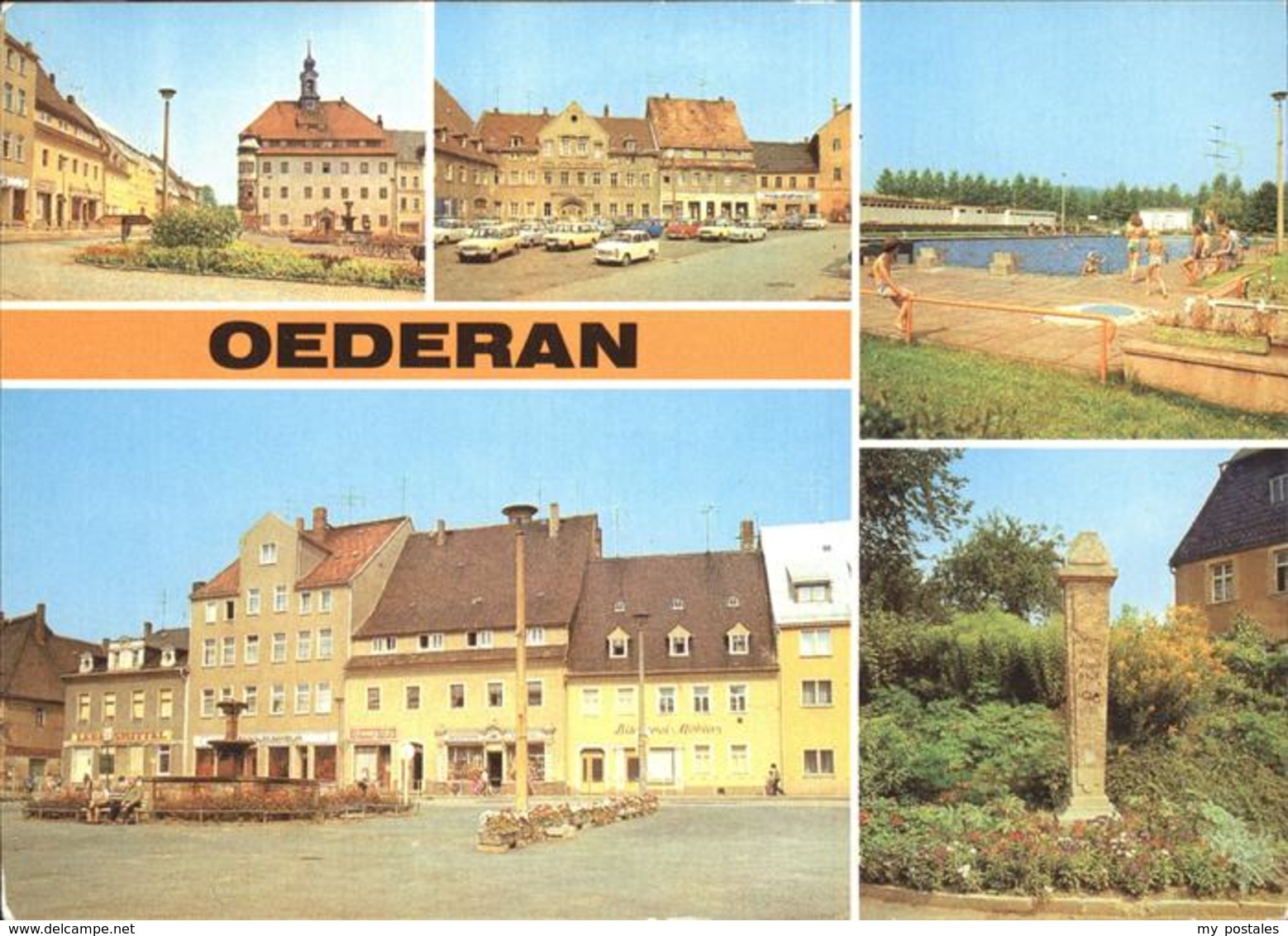 41244212 Oederan Rathaus Stadtbad Platz Der Befreiung Postmeilensaeule Oederan - Oederan