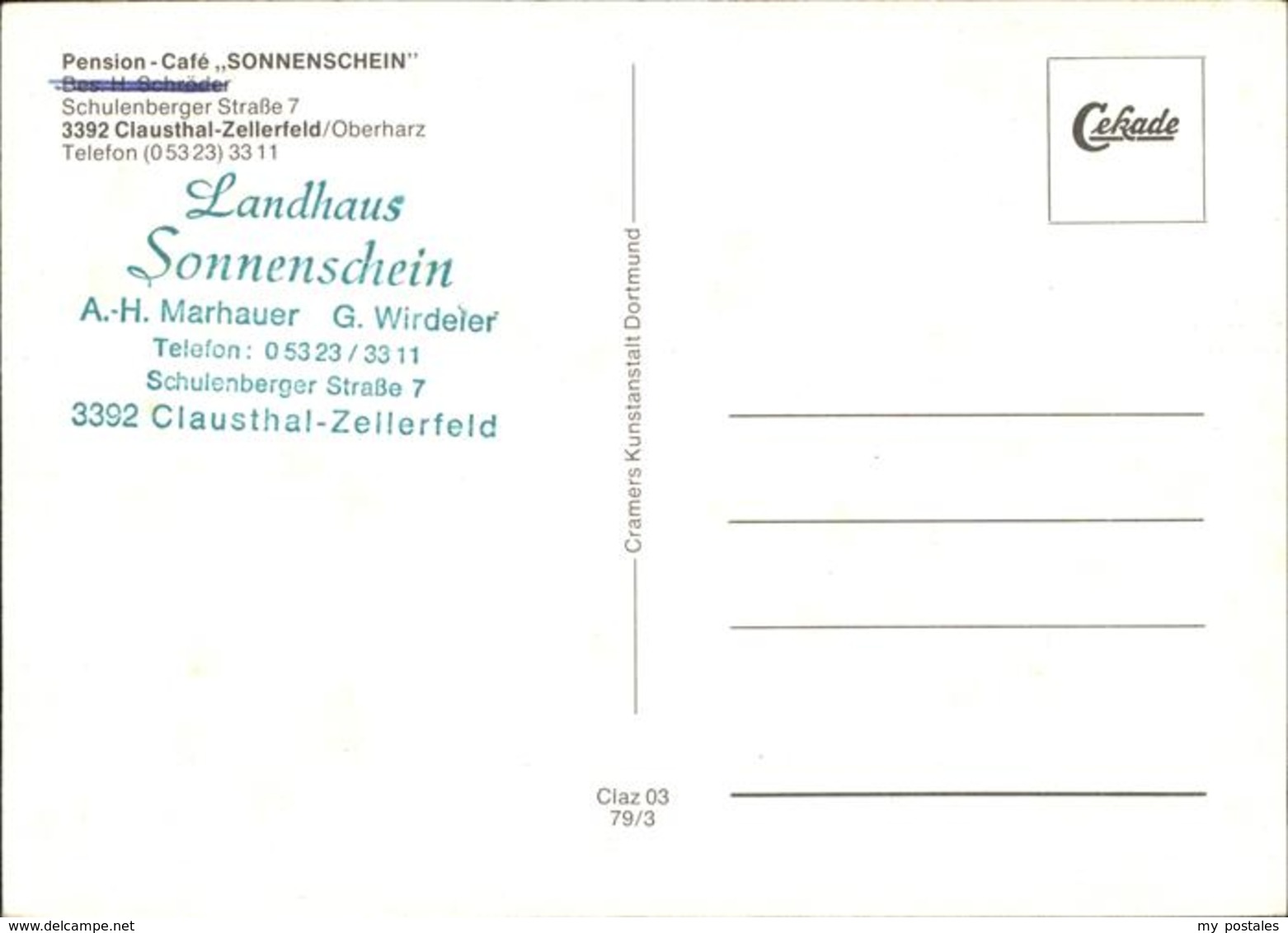 41238375 Clausthal-Zellerfeld Pension Cafe Sonnenschein Marhauer Wirdeier Winter - Clausthal-Zellerfeld