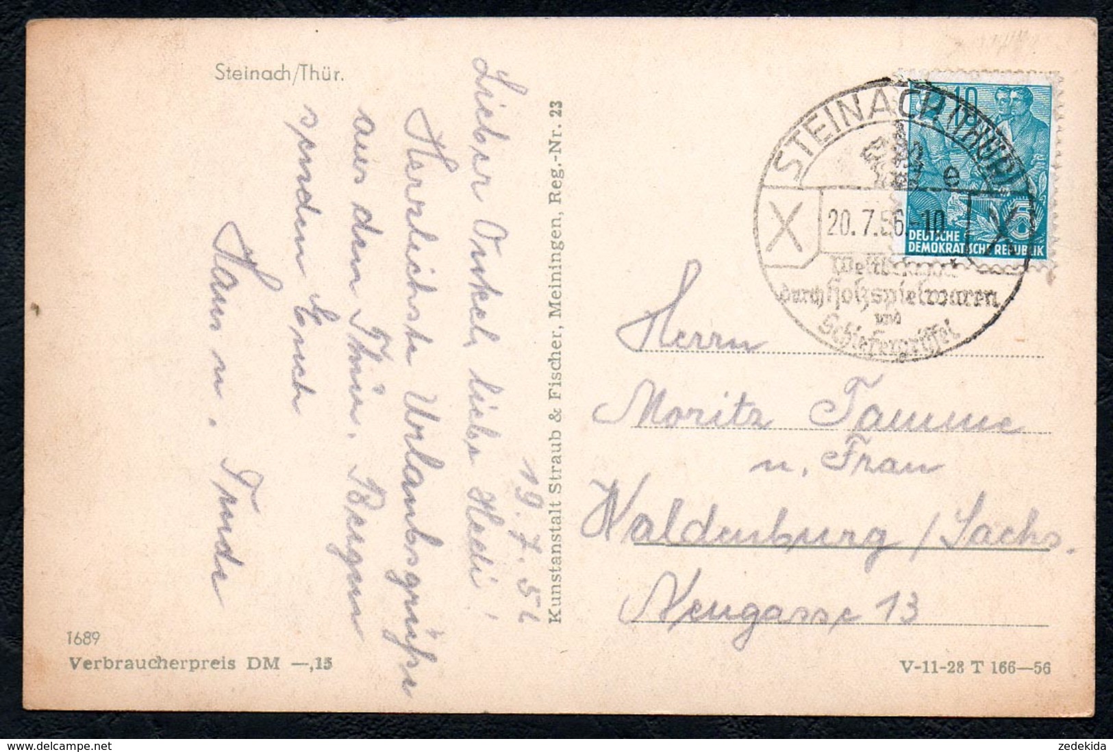 B2810 - Steinach - Straub & Fischer - Sonderstempel - Sonneberg