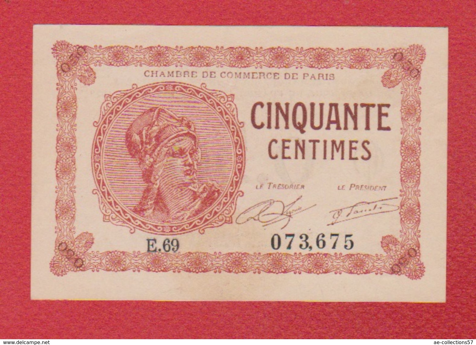 Paris / 50 Centimes / UNC - Chambre De Commerce