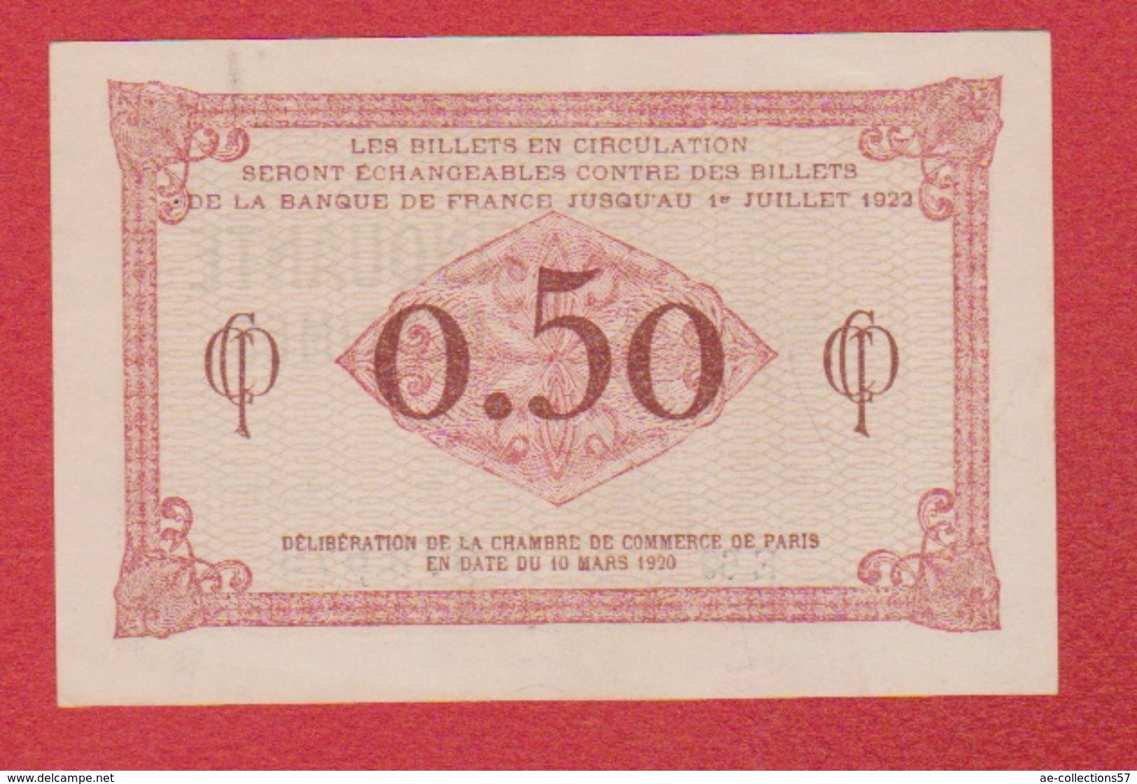 Paris / 50 Centimes / UNC - Chambre De Commerce