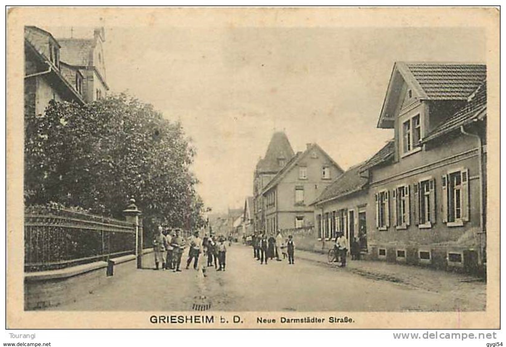 Griesheim B. D. - Neue Darmstädter Strasse   AK 1919 - Griesheim