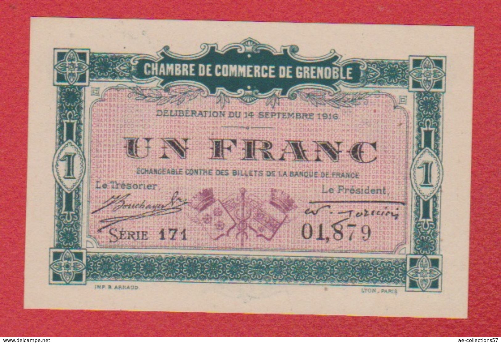 Grenoble   / 1 Franc / UNC - Chambre De Commerce