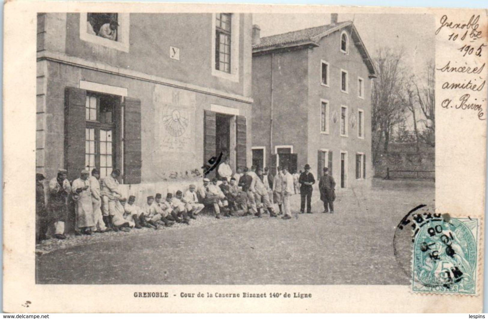 38 - GRENOBLE -- Cour De La Caserne Bizanet 140e De Ligne - Grenoble