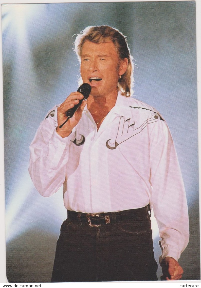 Cp ,johnny Hallyday,émission TV Juin 1991,coupe De Rockeur,chemise De Star,chanteur Interprète ,jean Philippe Smet - Künstler